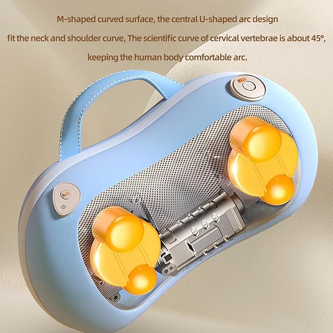 Deep Tissue Neck Massager Peanut Shiatsu Back and Neck Massager Deep Tissue with Heating Function Electric Massage Pillow Good Gift for Parents Friends Mates