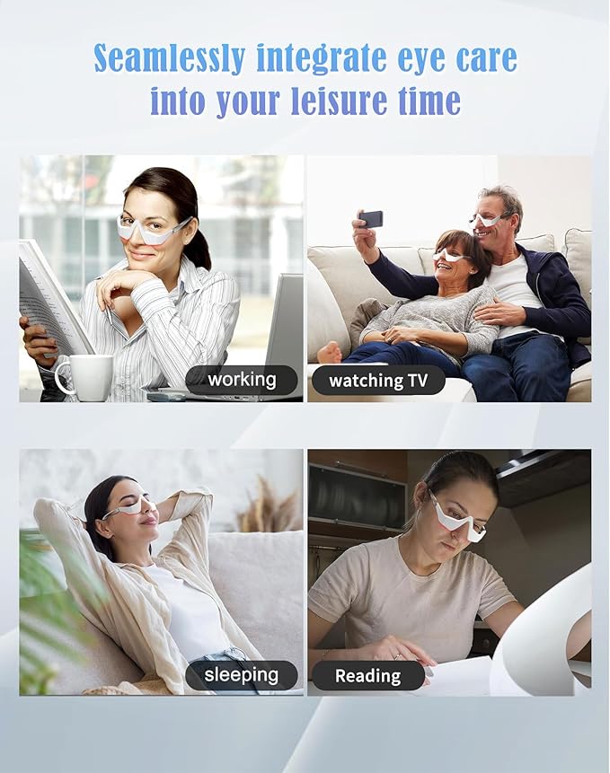 Women’s Under Eye Red Light Therapy Glasses 10 Minutes Per Day for Digital Eye Fatigue Eye Bags Dark Circles &amp Puffiness Ultra Lightweight Rechargeable Ergonomic Design