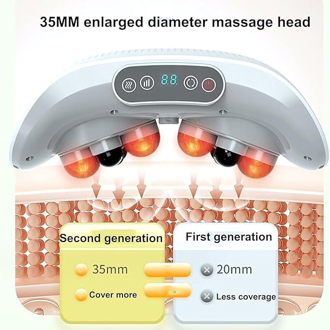 KEhtu Electric Abdominal Massage Machine BianStone Tummy Kneading Instrument Double Disc Large Area Massage Forward/Reverse Massage for Abdominal Back Neck and Legs Pain Relief