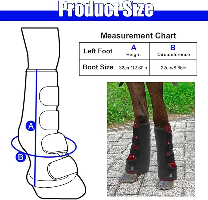 LED Red Light Therapy DeviceInfrared Horse Care BootsRed Light Therapy Belt for Horse LegNear Infrared Light Therapy Device for Horse Leg Muscle Pull WoundLeft+Right