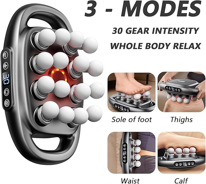 16 Head Massage Gun deep Tissue Neck Massager 16-Drive 8-Head Massage Gun Set Red Light Muscle Tool for Back Shoulders Legs Foot Body