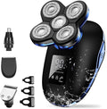 Head Shavers for Bald Men 5in1 Digital Display Wet Dry Electric Shaver Men Bald Shaving Machine Beard Hair Trimmer Body Facial Electric Razor Rechargeable (Color : OneColor)