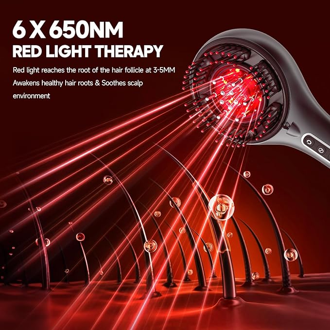 Morfone Upgrade 3 in 1 Electric Scalp Massager Brushes Hair Oil Applicator IPX7 Waterproof Scalp Massager Comb Cordless &amp Portable Adjustable Modes for Men Women (Gray)