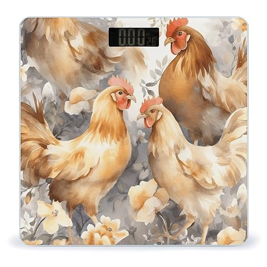 Chicken Duck Bathroom Scale Large LCD Backlight Display Digital Scale Rounded Corners Body Scales Automatic Power On/Off Bathroom Scales for Home Bedrooms