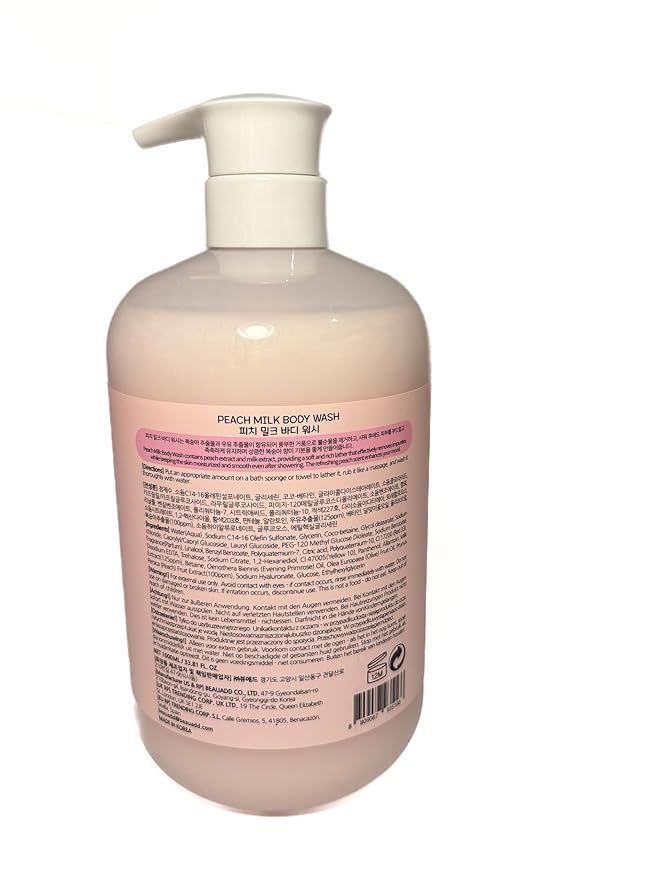PEACH MILK Body Wash Made In Korea (Pack Of 1) 33.8Fl. Oz.