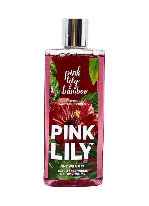 Bath and Body Works Pink Lily &amp Bamboo 3 Pack Shower Gel Gift Set - 8 fl oz / 236 mL each