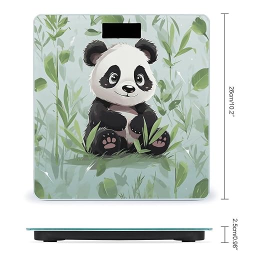 Panda BambooScale for Body Weight with LCD High Precision Weighing Scales Fashion Sturdy Tempered Glass Weight Scales Easy-to-Read Digital Bathroom Scale for Daily 400lb