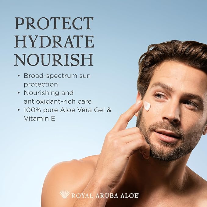 Aruba Aloe Hydrating Aloe Rich Sunscreen SPF 30 - Broad-Spectrum UVA/UVB Sunblock Lotion - Lightweight Water-Resistant Non-Greasy Sun Protection for Face and Body - 6 oz