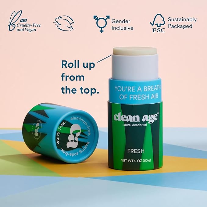 Aluminum Free Deodorant for Kids &amp Teens - 2 oz Stick (Pack of 3) - Fresh Teen Deodorant - Paraben Free - All Natural Ingredients