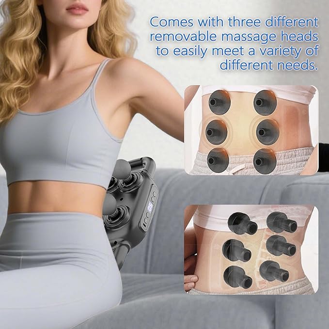 Six Head Massage Gun 50 Intensity Levels &amp 9 Massage Modes Equipped with 3 Different Massage Heads Massage Gun with Adjustable Belt Ideal Gifts for Women Men Mom and Dad