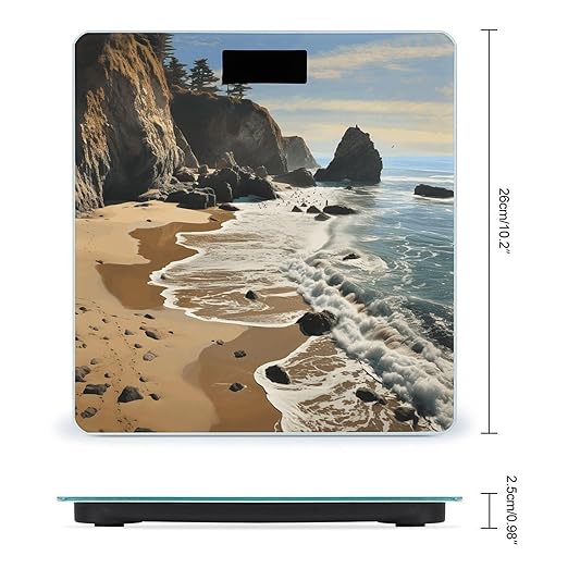 Beach on The Pacific Coast Smart Scale for Body Weight Accurate Bathroom Scale with LED Display Digital Weight Scales Weighing Machine High Precision Scales for Bath Home