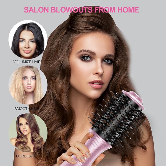 DAN Dual Voltage Hair Dryer Brush2 inch Blow Dryer Brush110V-120V/220V-240V Automatic Dual VoltagesmallBrush Hair dryers with Multifunctional Conversion Plugfor European and Travel Use