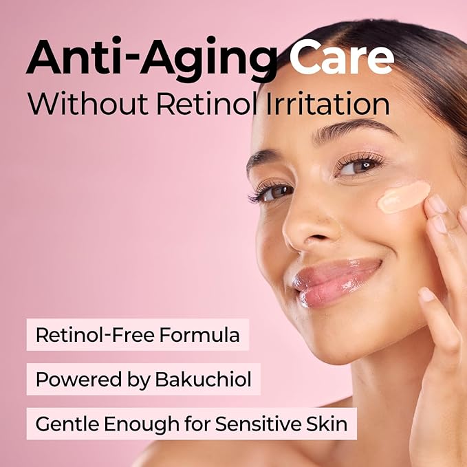 Rebiome Anti-Aging Moisturizer for Mature &amp Sensitive Skin with Bakuchiol Peptides &amp Ceramides Anti-Wrinkle &amp Barrier Repair Hydrating Daily Facial Moisturizer 1.69 fl oz