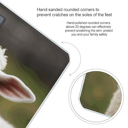 Funny Naughty Sheep Tongue Cute Animal Bathroom Scale for Body Weight Bathroom Digital Electronic Weighing Scale with Back Lit LED Display Sturdy Tempered Glass Weight Watchers Scales 400lb