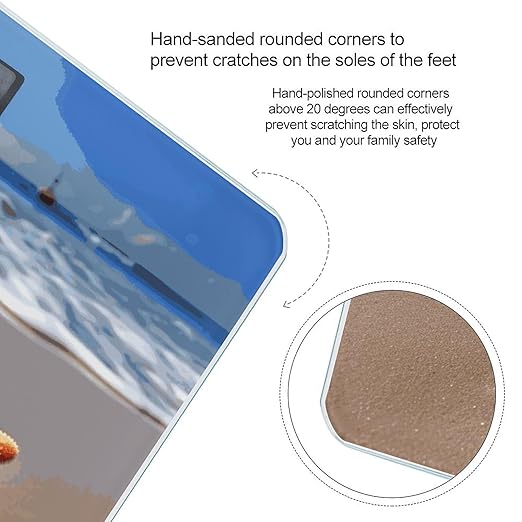 Starfish on The Beach Bathroom Scale for Body Weight Bathroom Weighing Scale with Backlit LCD Display Highly Accurate Measures Weight Up to 180kg