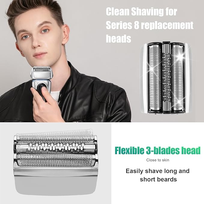 Series 8 83M Electric Shaver Head ReplacementCompatible with Braun S8 Replacement Head Electric Razor Blades Model 8370cc8340s8350s84672 Pack