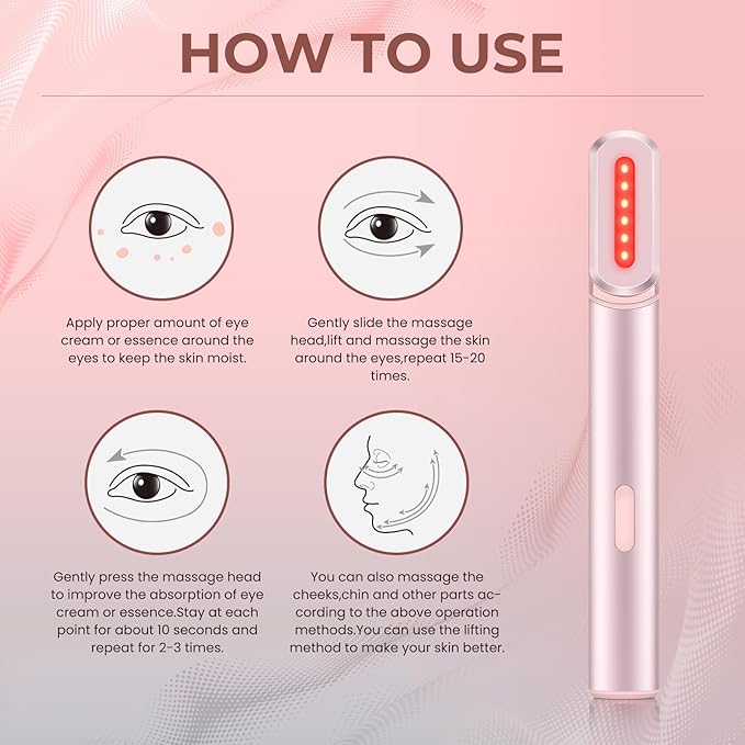 Red-Light-Therapy-for-Face7 in 1 LED Light-Therapy-Wand for Face and Neck - Microcurrent Facial Device for Anti-Aging - Face &amp Eye Massager Skincare (7 Colors led Light)