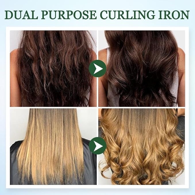 Mini Dual Purpose Curling Iron 2025 New 2 in 1 Mini Curling Wand &amp Flat Iron Hair Straightener Portable Travel Curling Wand for Women Short Hair Hair Straightener for All Hair Types (Pink)