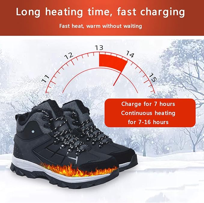 Electric Warm Shoes Winter Heating Charging Foot Cushion with 3 Temperature Settings Electric Foot Warmers Heating Shoes to Keep Feet Warm for Outdoor and Intdoor Safe UseBlackFemale Male 39