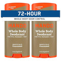 Mando Whole Body Deodorant For Men - Smooth Solid Stick - 72 Hour Odor Control - Aluminum Free Baking Soda Free Skin Safe - 2.6 Ounce (Pack of 2) - Unscented