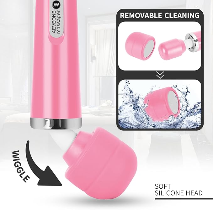 Wired Powerful Handheld Wand Massager Strong Personal Vibration Massage for Sports Recovery Back Muscle Aches All Whole Body Pain (Pink)