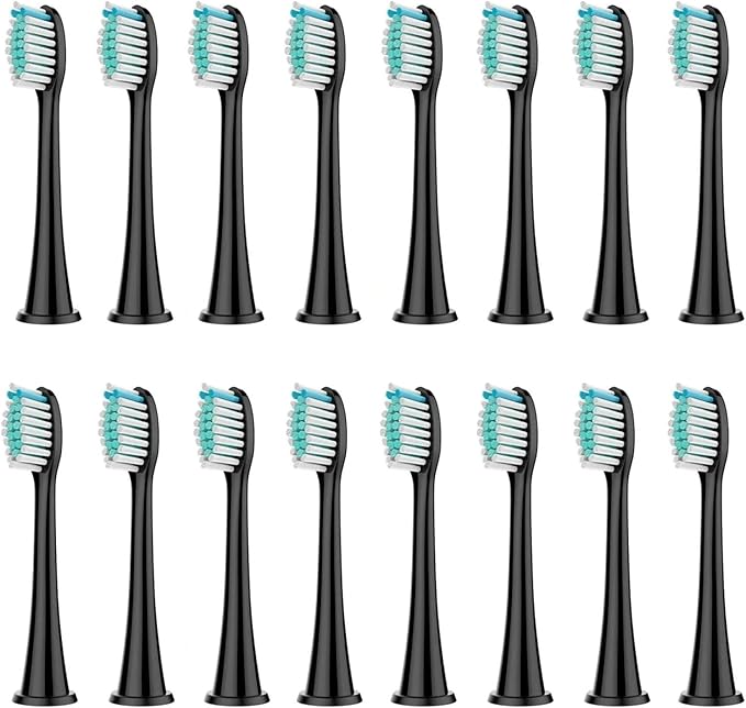 Compatible for 8Pcs Replacement Brush Heads Compatible with Philips Sonicare DiamondClean HX3/HX6/HX9 Series Electric Toothbrush HX6064(16Pcs Black)