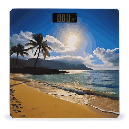 Hawaii Beach Scale for Body Weight Smart Scales Digital Bathroom Scale High Precision Weighing Scales with Large Display Weighing Machine for People