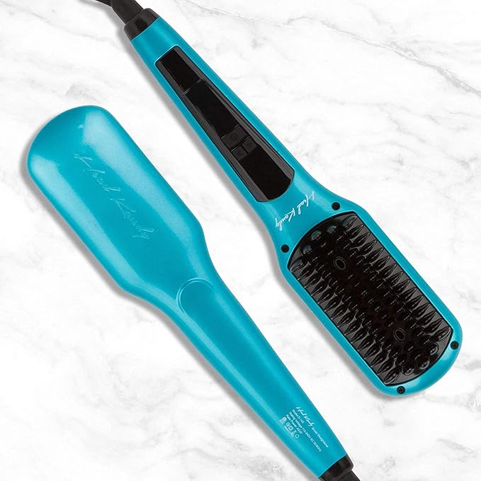 Head Kandy One Upper Hair Straightening Brush with Heat | Hot Brush with Ceramic Plating | Anti Scald Technology | Teal