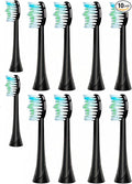 Replacement Toothbrush Heads ONLY Compatible with HUACO Care Electric Toothbrush (10 Pack - Black)