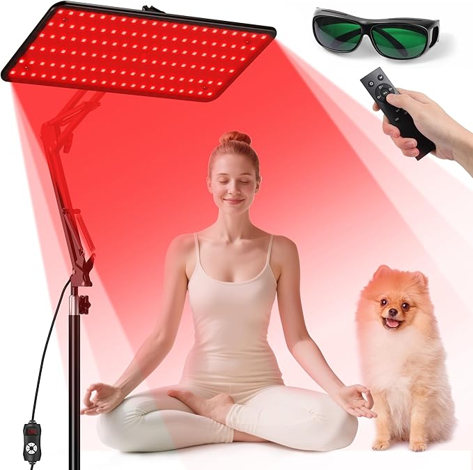 Morfone Red Light Therapy for Body with Wireless Magnetic Remote - 660nm 850nm 940nm 3 in 1 Red Infrared Light Therapy Lamp with Stand with Large Panel Therapy Device at Home Gift for Women M