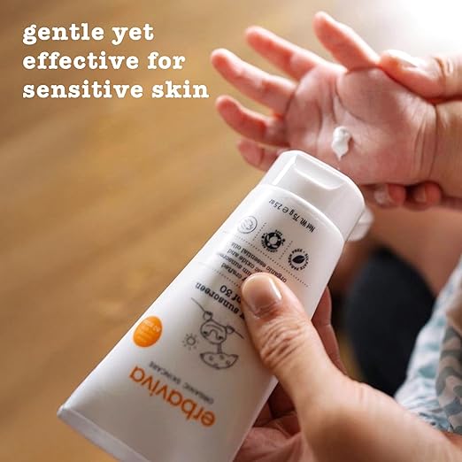 Erbaviva Organic Baby Sunscreen 2.5 Ounce - Coral Reef Safe Natural UVA &amp UVB Protection Water Resistant Infused with Essential Oils
