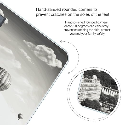Paris Tower Scale for Body Weight Anti-Slip Digital Bathroom Scale Sturdy Toughened Glass Weighing Scales High Precision Safe Rounded Corners Smart Scales