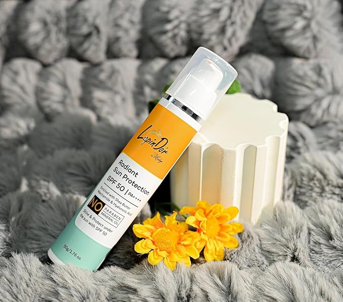 La.pinD'or Radiant Sun Protection SPF 50 (50 gm) | PA++++ | UVA/UVB Sunscreen Protection | Enriched with Shea Butter Niacinamide &amp Hyaluronic Acid | Sunscreen SPF 50 for All Skin Types