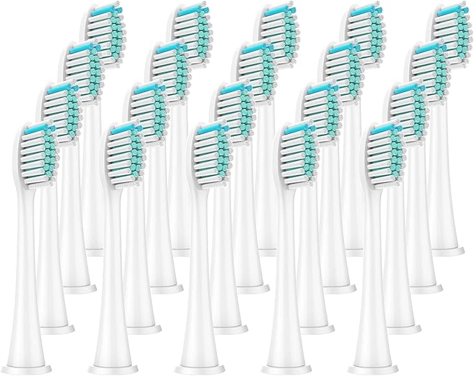 8Pcs Replacement Brush Heads Compatible with HX3/HX6/HX9 Series Electric Toothbrush HX6064(20Pcs White)