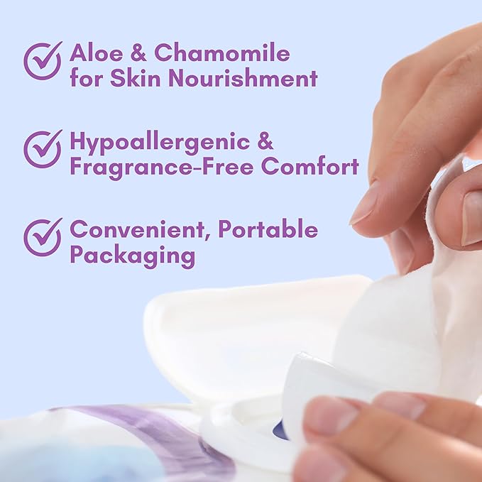 XL Individually Wrapped Nurture Antibacterial Body &amp Hand Wipes | Alcohol-Free Antiseptic Wet Disinfecting Towelettes for Germ Removal Sanitizing Hands |Cleaning Cloths| Adults &amp Baby| Thick