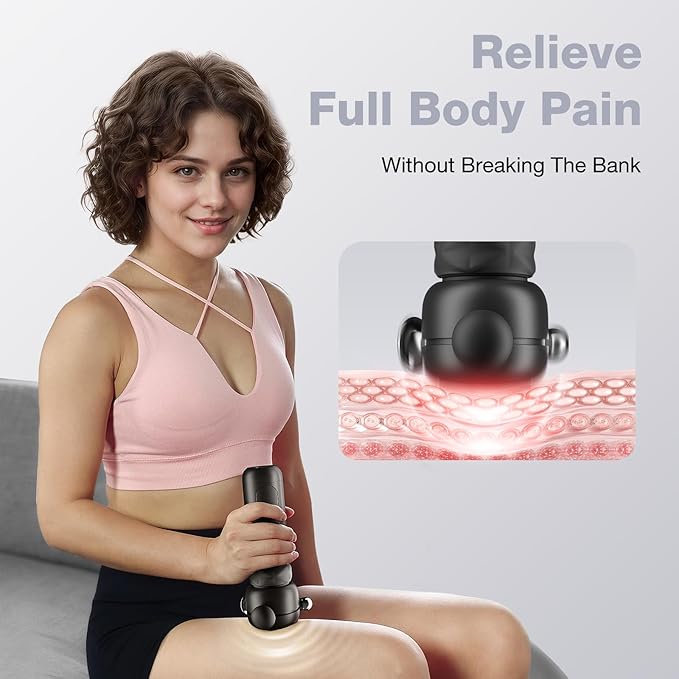 HYAKO SE Muscle Therapy Massage Gun - Deep Tissue Vibration Massager Non-Invasive Design for Full-Body Care Pain Relief for Back Neck Leg Shoulder – Gifts for Men and Women (Black)