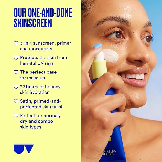 Ultra Violette Screen SPF 50 Facial Sunscreen – Moisturizer &amp Makeup Primer with Squalane – Cream for Normal &amp Dry Skin