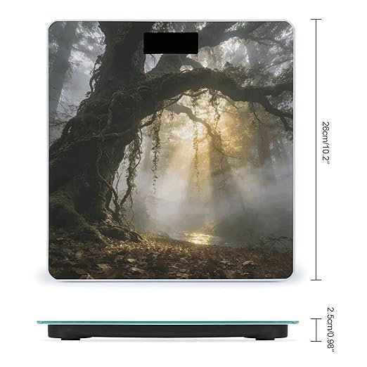 Misty Forest Smart Scale for Body Weight Digital Bathroom Scale Toughened Glass Weight Scale with Large LCD Backlight Display High Precision Scales Weighing Machine