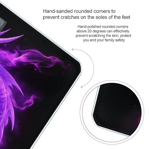 Automatic Switch Digital Bathroom Weighing Scale Smart Scale for Body Weight Purple Fire Dragon