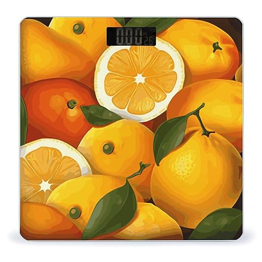 Oranges and Lemons Bathroom ScaleHighly Accurate Digital Weighing Machine for People Bright LED Display Weight Scale for The Aldult Home Use