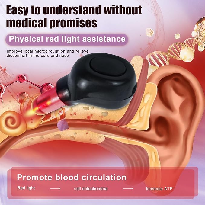 Red Light Therapy for Ears and Nose Relief Tinnitus and Sinus Discomfort Suitable for Daily Care Easy to Use While Traveling Or Home