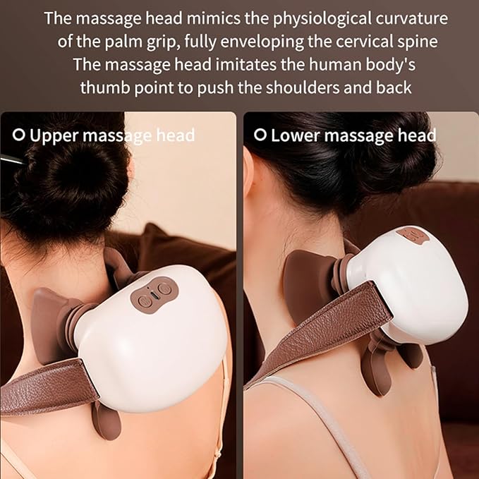 Neck Massager for Pain Relief Deep Tissue Neck and Shoulder Massager with Heat Shiatsu Simulates Hand Massager Gifts for Women Men Mom and Dad