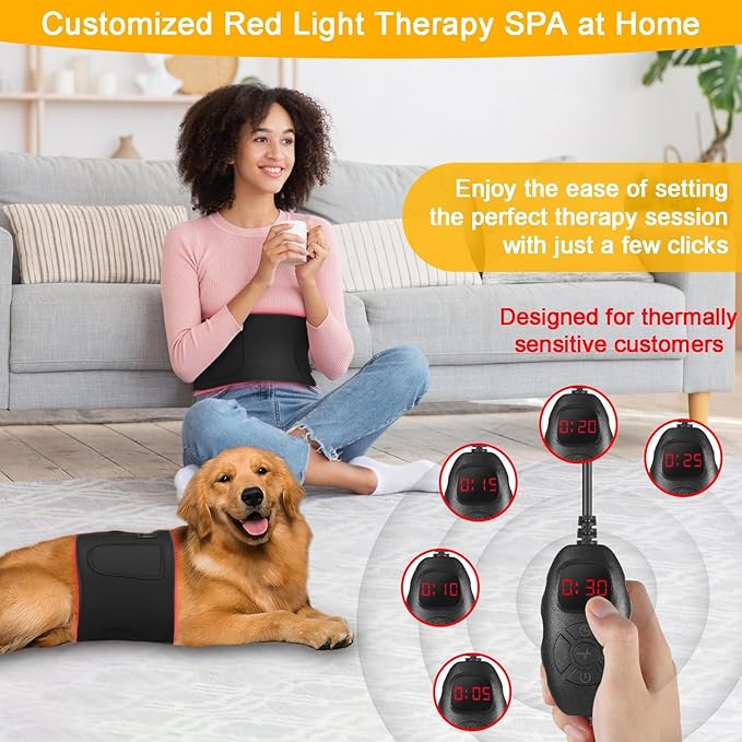 Red Light Therapy for Body Red Light Therapy Belt Infrared Light Therapy Wrap for Back Shoulder Pain Relief Cordless Flexible Wearable Wrap