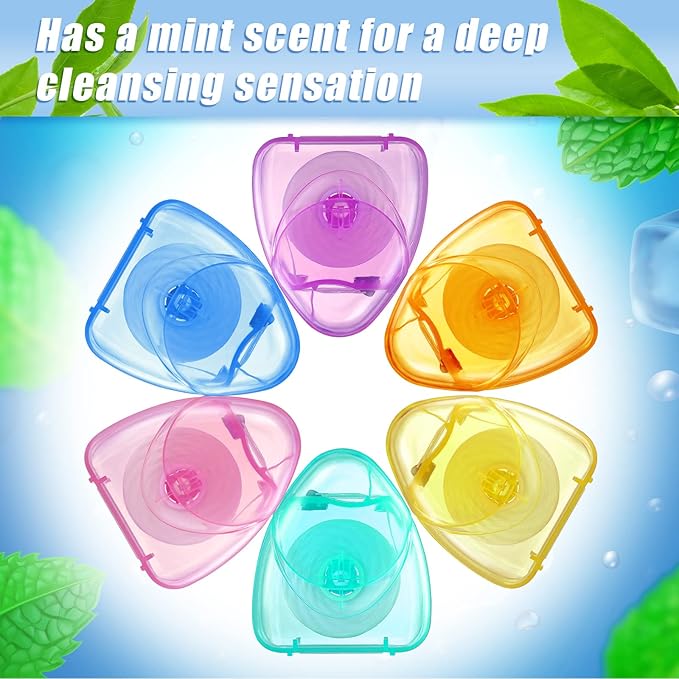 Patelai 200 Boxes Dental Floss Bulk Each 54 Yards/50 M Mint Waxed Mini Travel Size Tooth Floss Picks Pack Individually Wrapped for Adults Homeless Teeth Protection