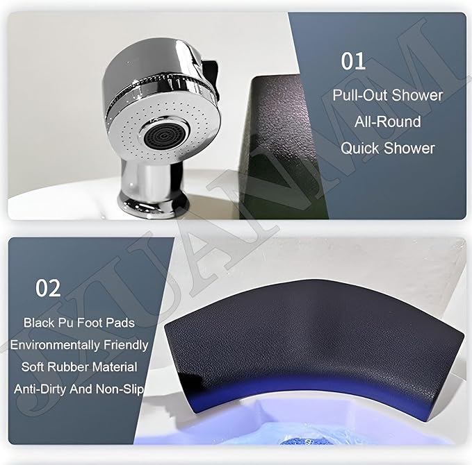 Acrylic Footbath Foot Soak Tub Acrylic Pedicure Sink with Heat and Massage Pedicure Bowl Salon Massage Equipment Home Foot Bath Special for Hotel Foot Bath Club for Foot Soaking K