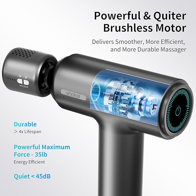 arboleaf Thermacool Massage Gun with Heat and Cold 6 Speeds Muscle Massage Gun Deep Tissue with Case Powerful Percussion Massager for Home Gym Office Muscle Back Pain Relief Gift