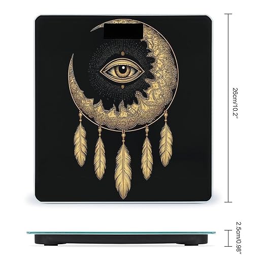 Women's Fashion Automatic Switch Digital Bathroom Weighing Scale Smart Scale Mandala Boho Crescent Moon Sun Dreamcatcher