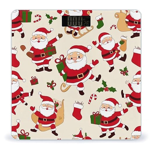 Automatic Switch Digital Bathroom Weighing Scale Smart Scale for Body Weight Cute Cartoon Santa Claus Christmas