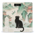 Black Cat Watch Dragonfly Scale for Body Weight Sturdy Tempered Glass Weighing Scales with LCD Display Accurate Digital Bathroom Scale Convenient Body Fat Smart Scales Easy Read