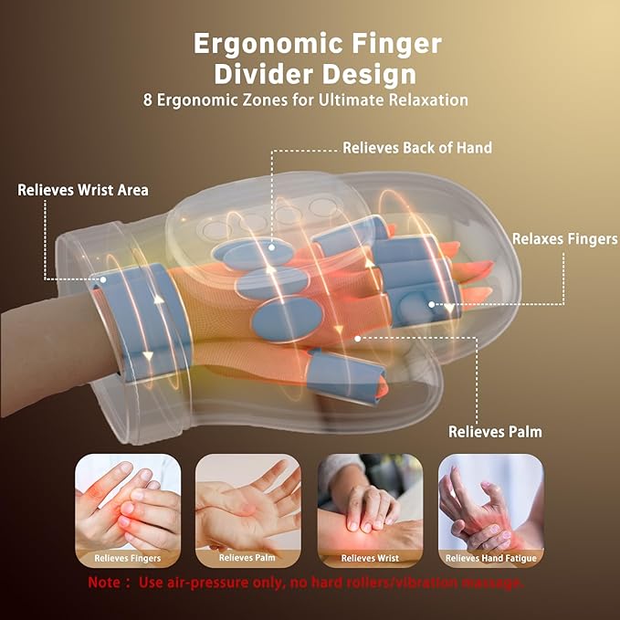 Hand Massager with Heat and Compression Cordless for Arthritis &amp Carpal Tunnel Relief – Longer Battery Life Quieter Operation Enhanced Thumb Massage Ideal for Stress &amp Gifts for Men/Women